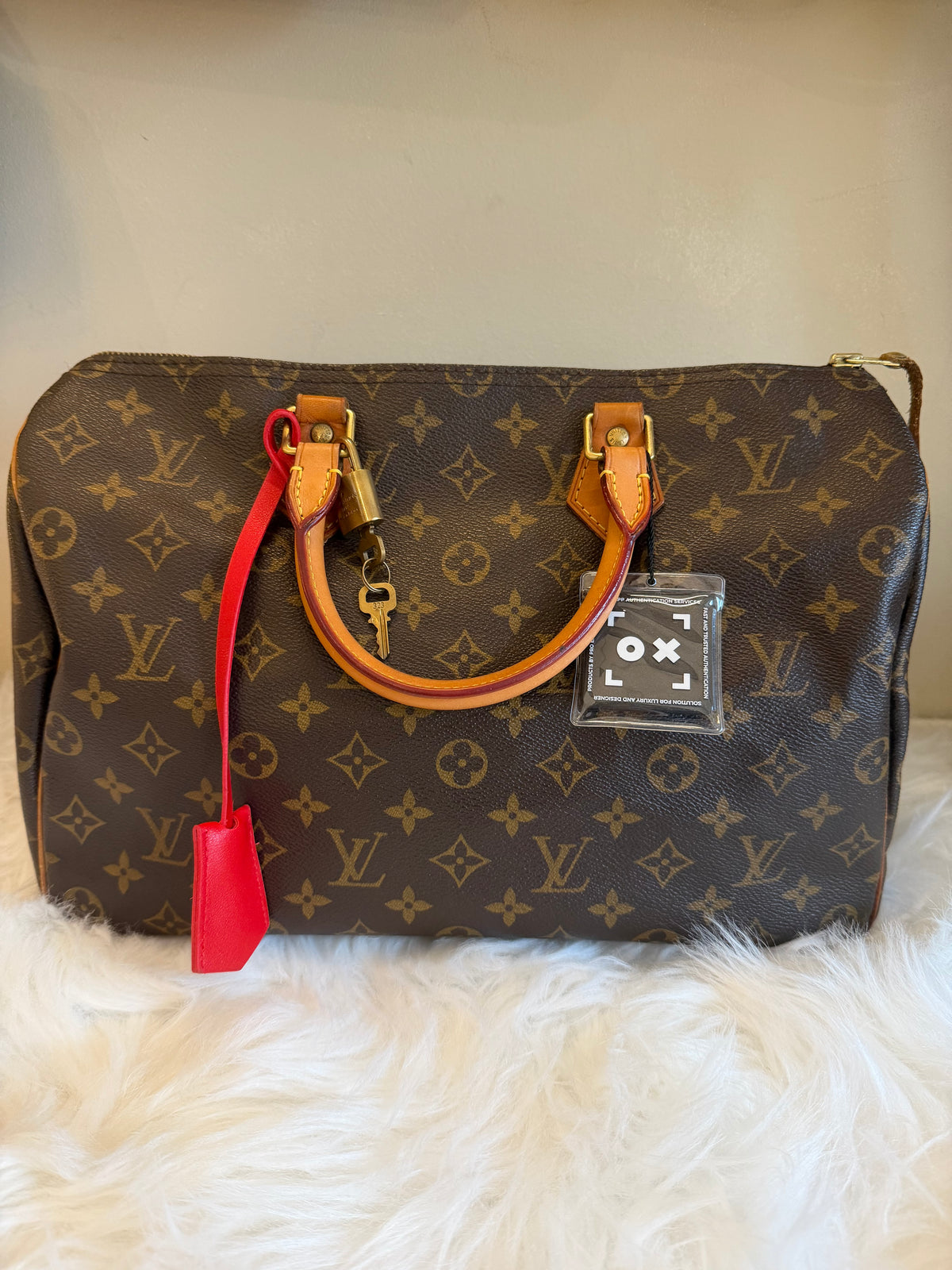 Louis Vuitton Monogram Speedy Bandoulière 30 Soft Handbag Brown Red 2-way bag for women