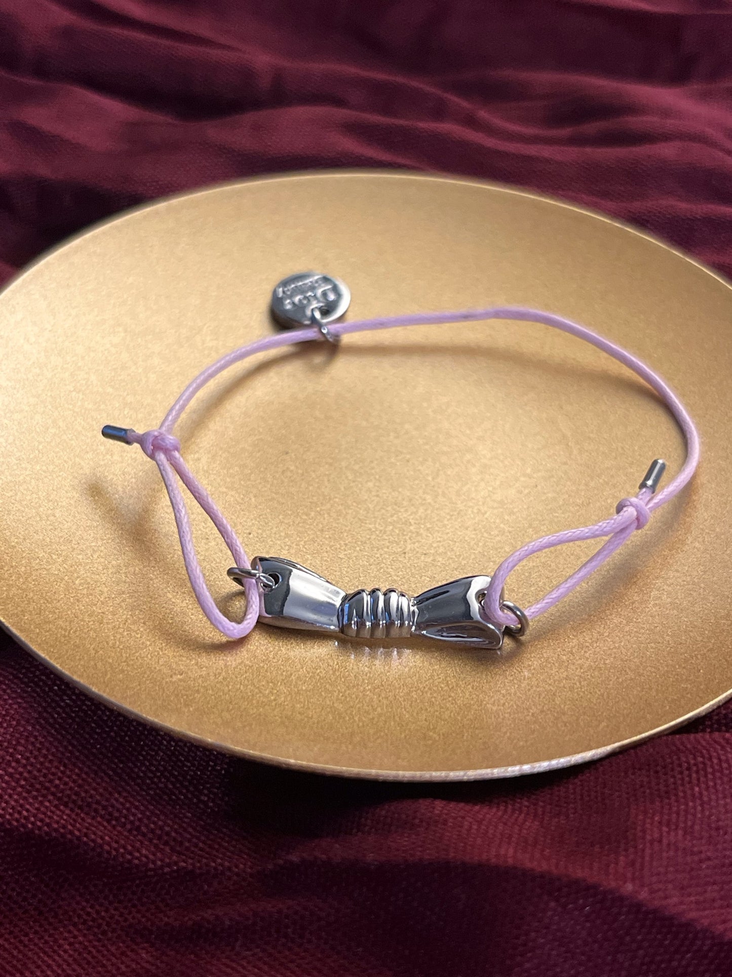 Dior Adjustable Cord Bracelet Set – Black Star & Pink Hand Charm