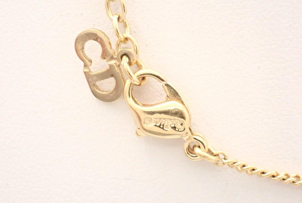 Dior Crystal Halo Logo Medallion Necklace