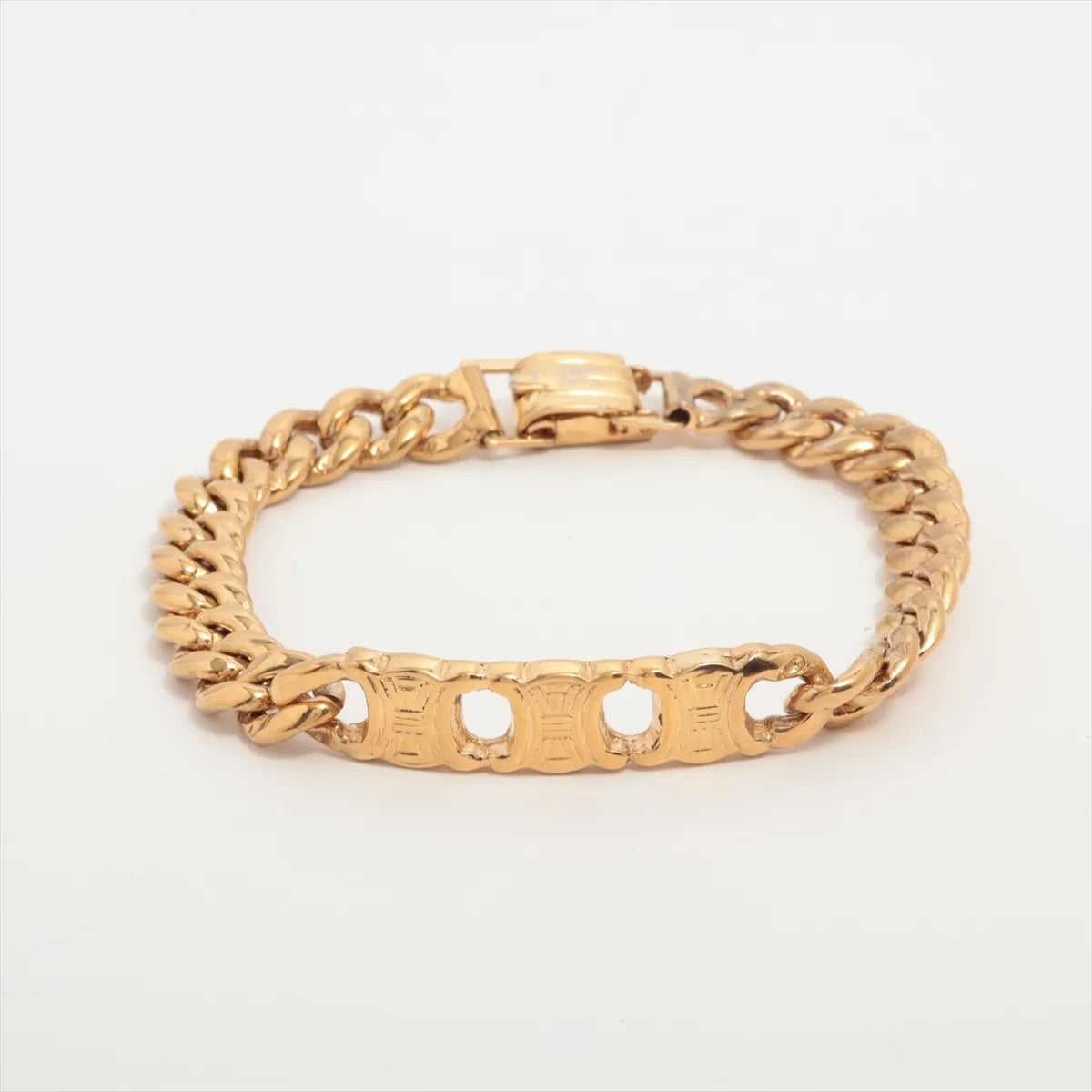 Vintage Celine 1980s Triomphe Gold Chain Bracelet