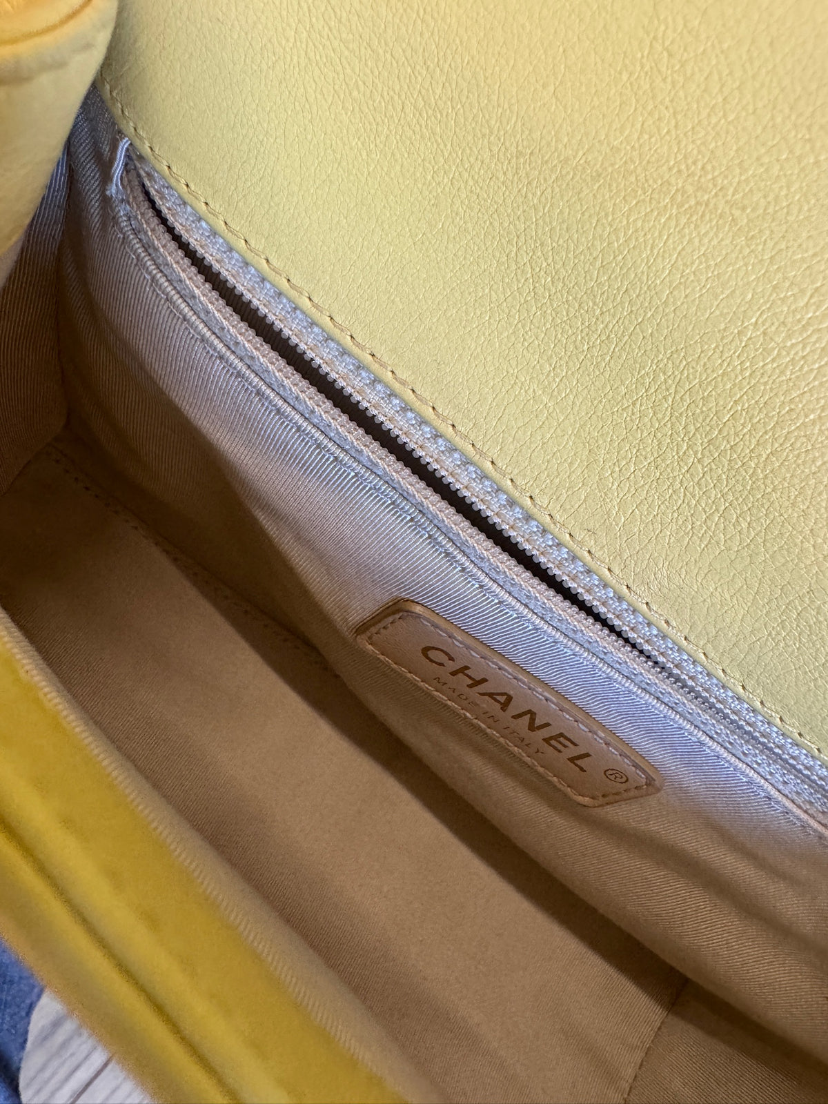Chanel Yellow Quilted Leather Chain Shoulder Bag