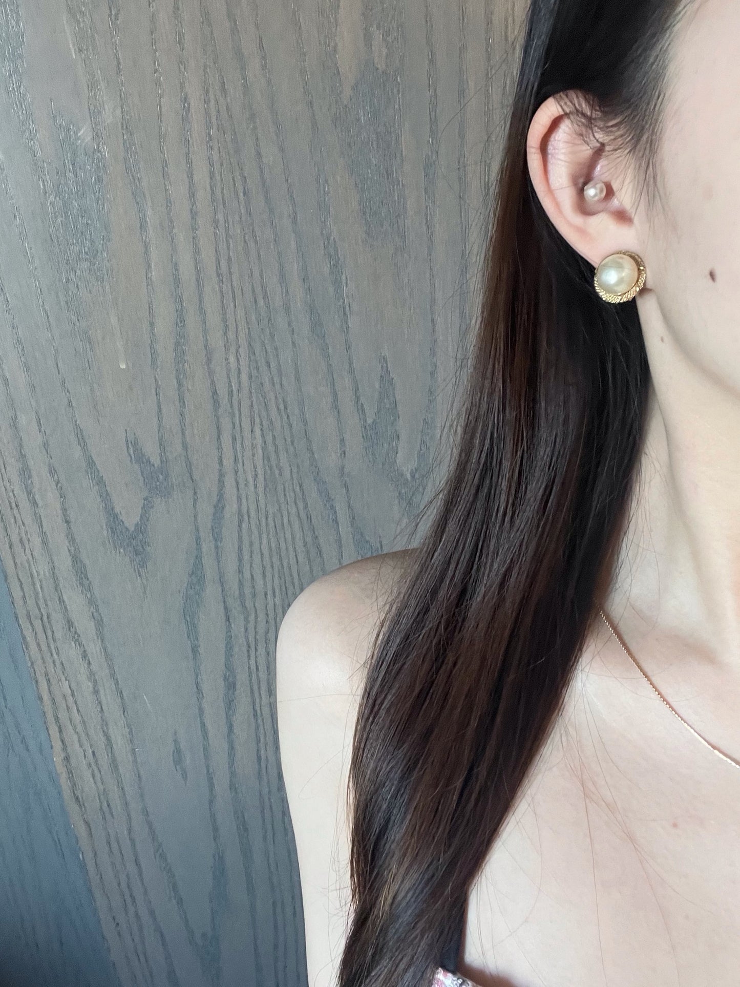 Vintage Dior Twisted Gold-Trim Pearl Clip-On Earrings