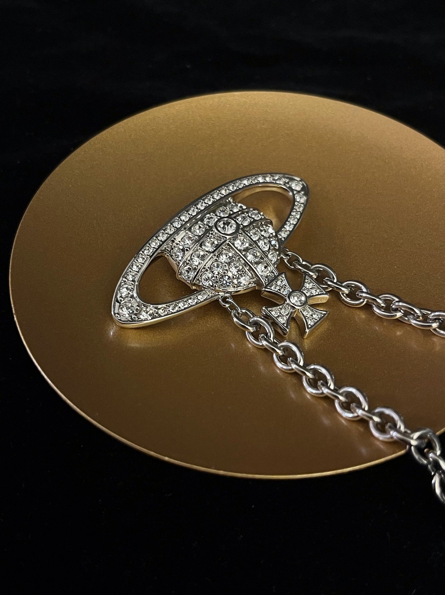 Vintage Vivienne Westwood Crystal Giant Orb Chain Choker