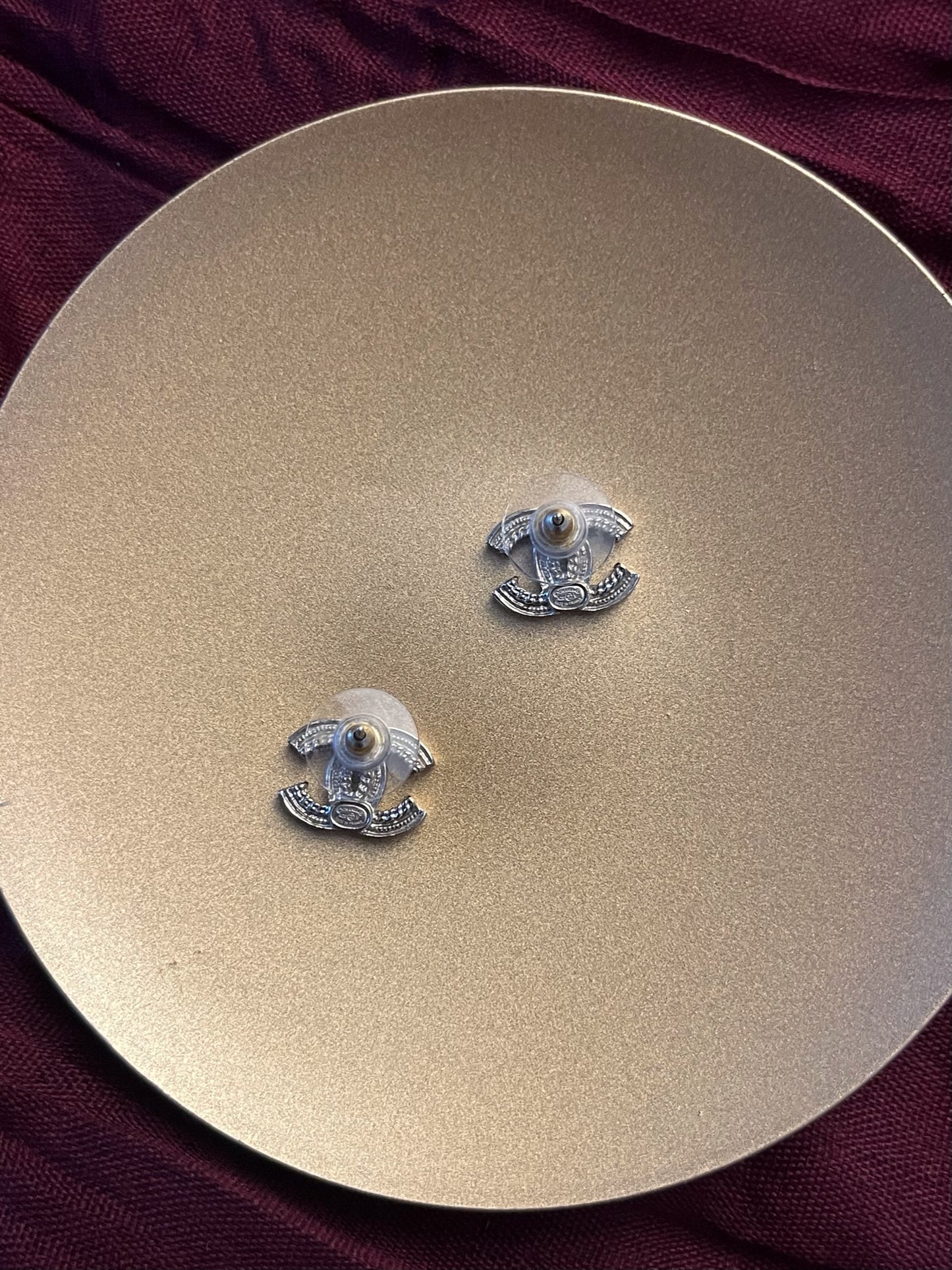 Vintage Chanel 2020 Gold-Tone Double C Pearl Earrings