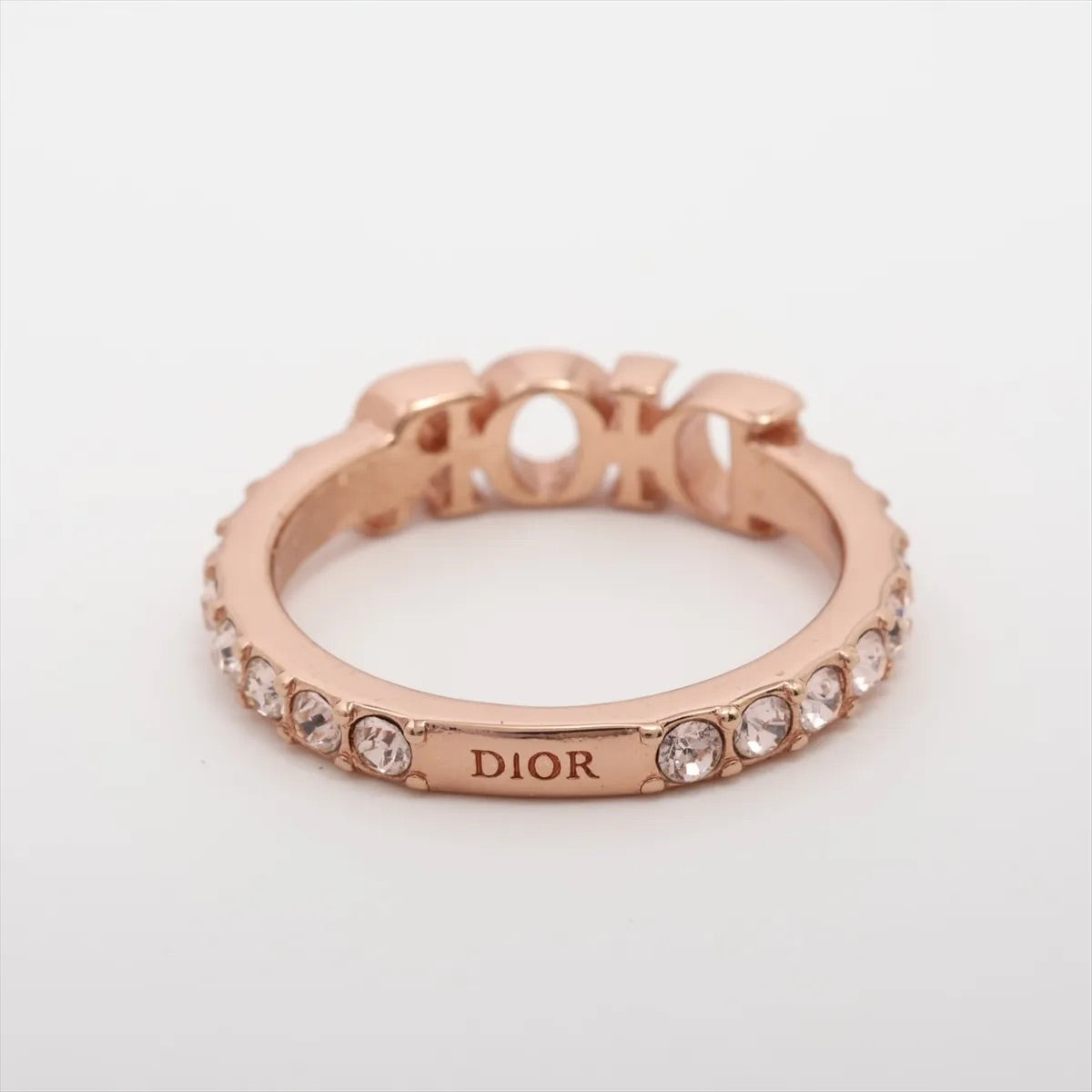 Dior Rose Gold Logo Crystal Ring