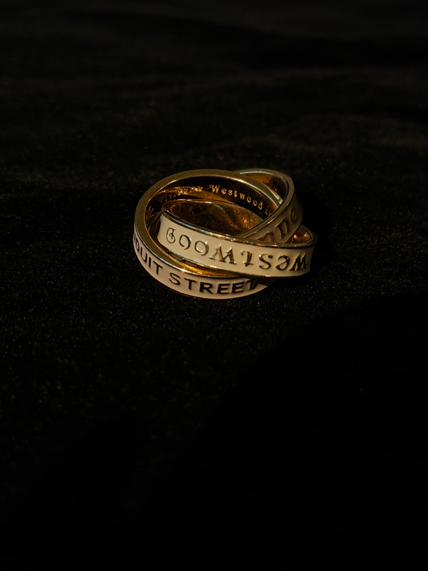 Vivienne Westwood 2010s "Rolled Rebellion" Two-Tone Logo Wrap Ring