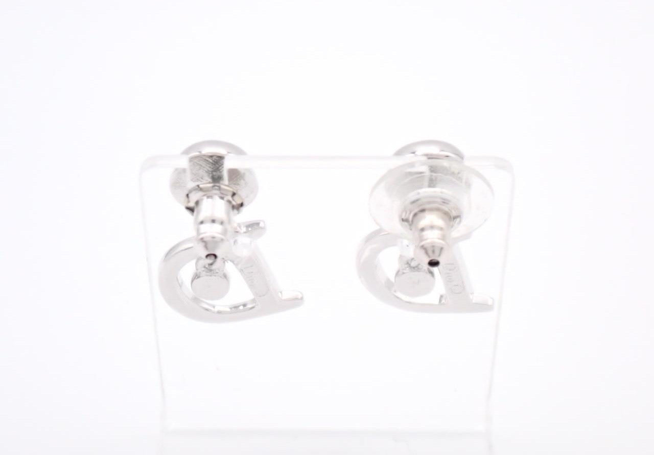 Vintage Dior Silver “D” Logo Drop Earrings