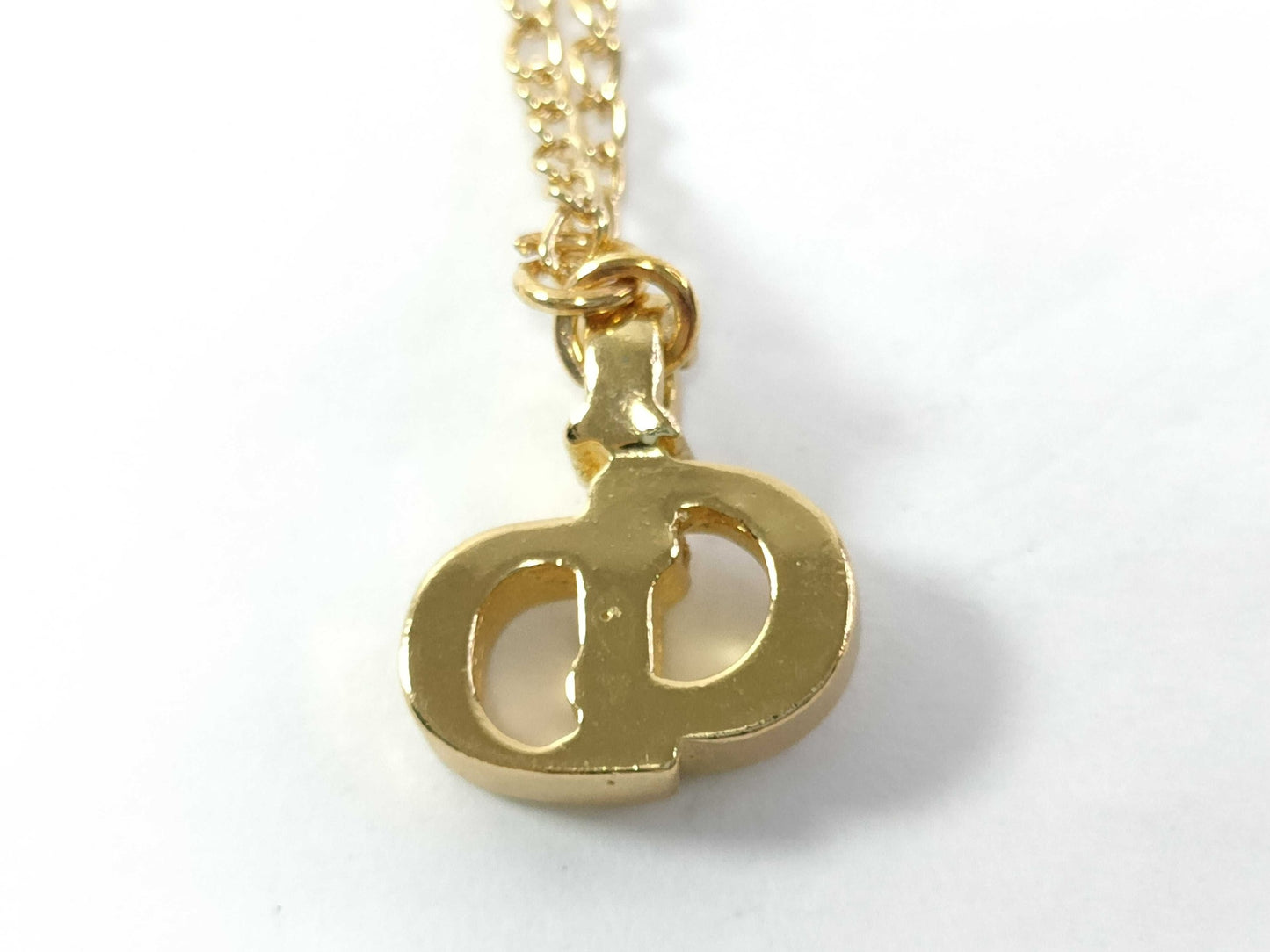 Vintage Dior Classic CD Solitaire Necklace (Gold Tone)