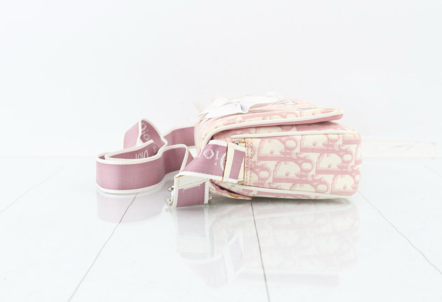 Christian Dior Pink Trotter Floral Saddle Bag