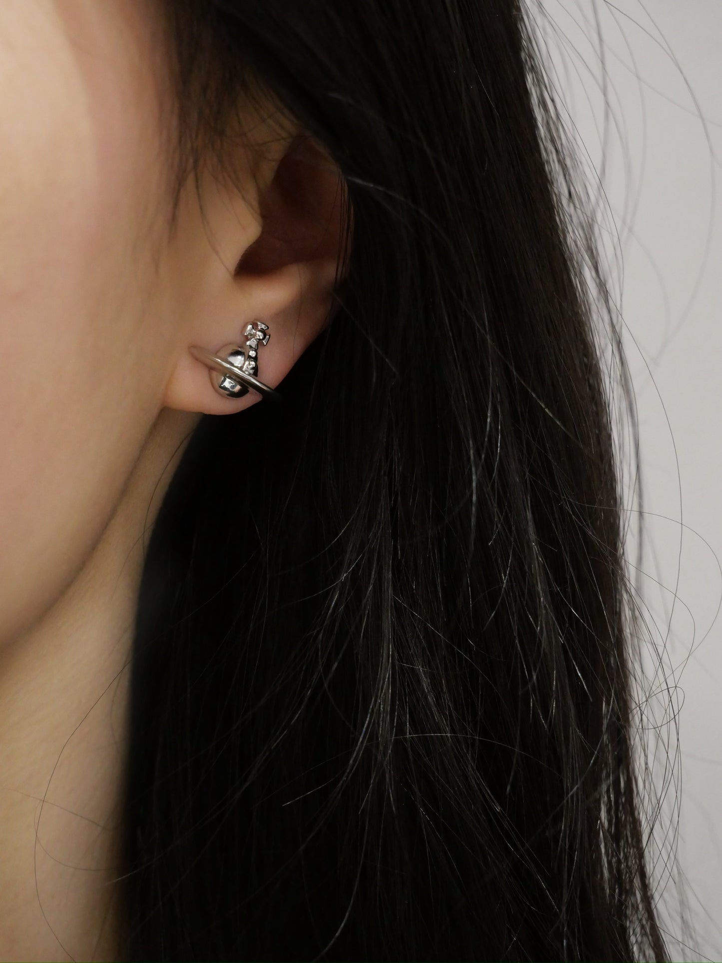 Vivienne Westwood Orb Logo Silver Stud Earrings
