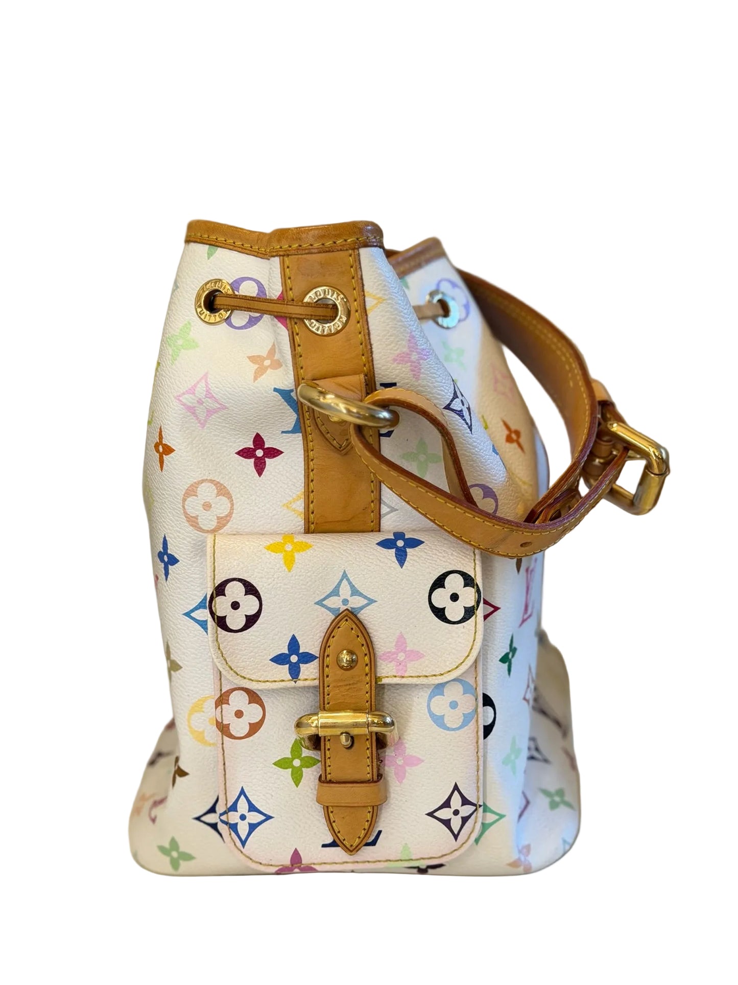 Louis Vuitton Monogram White Petit Noé Bucket Shoulder Bag