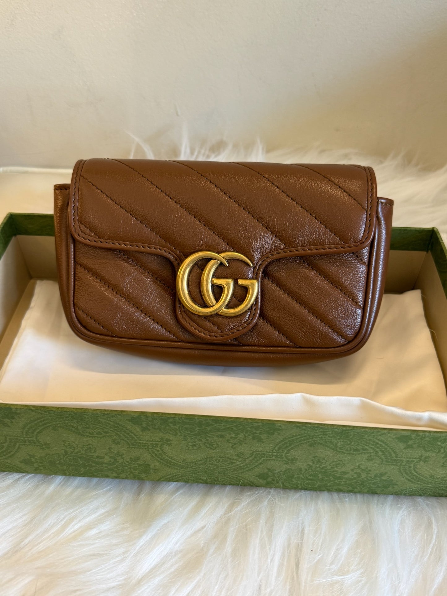 Gucci GG Marmont Matelassé Mini Bag – Brown
