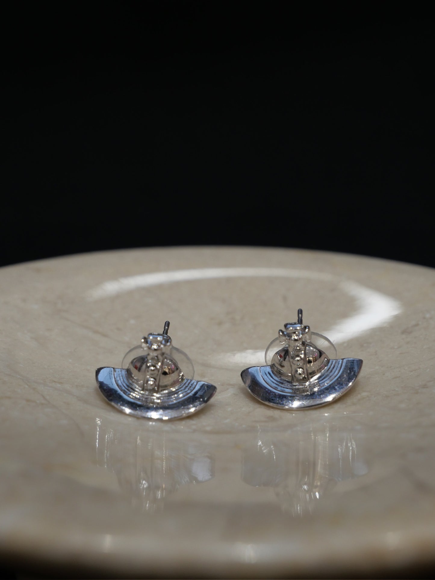 Vivienne Westwood Orb Logo Silver Stud Earrings
