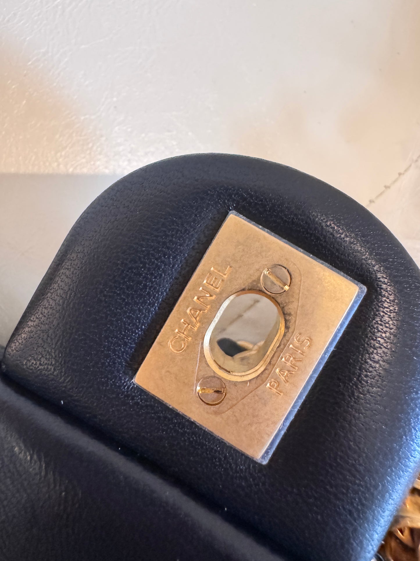 Chanel Black Lambskin Gold Chain Mini Flap