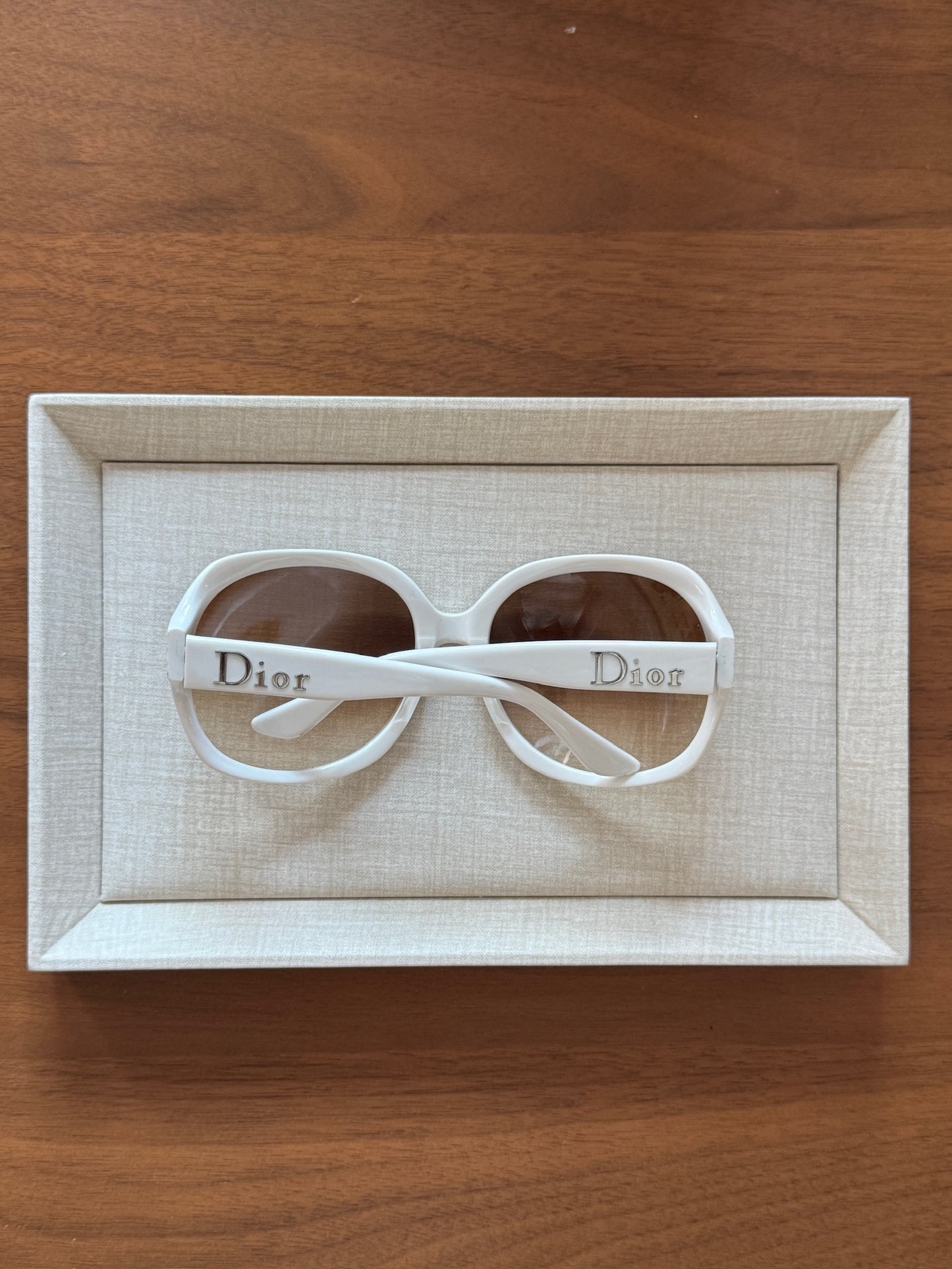 Dior White Oversized Logo Gradiant Sunglasses