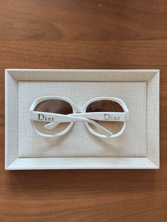 Dior White Oversized Logo Gradiant Sunglasses
