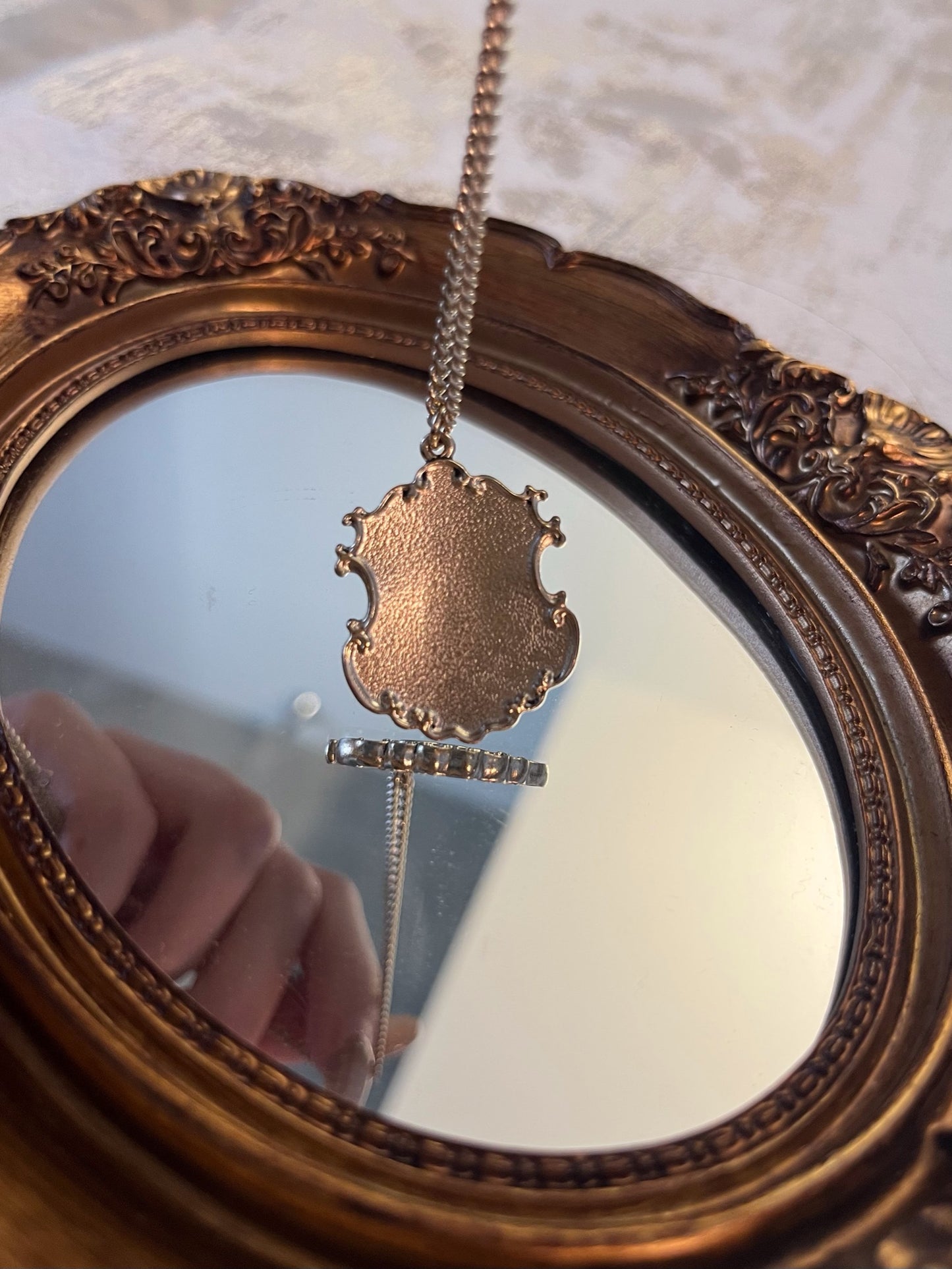 Chanel 2014 Vintage Silver-Tone CC Paris Dallas Medallion Necklace