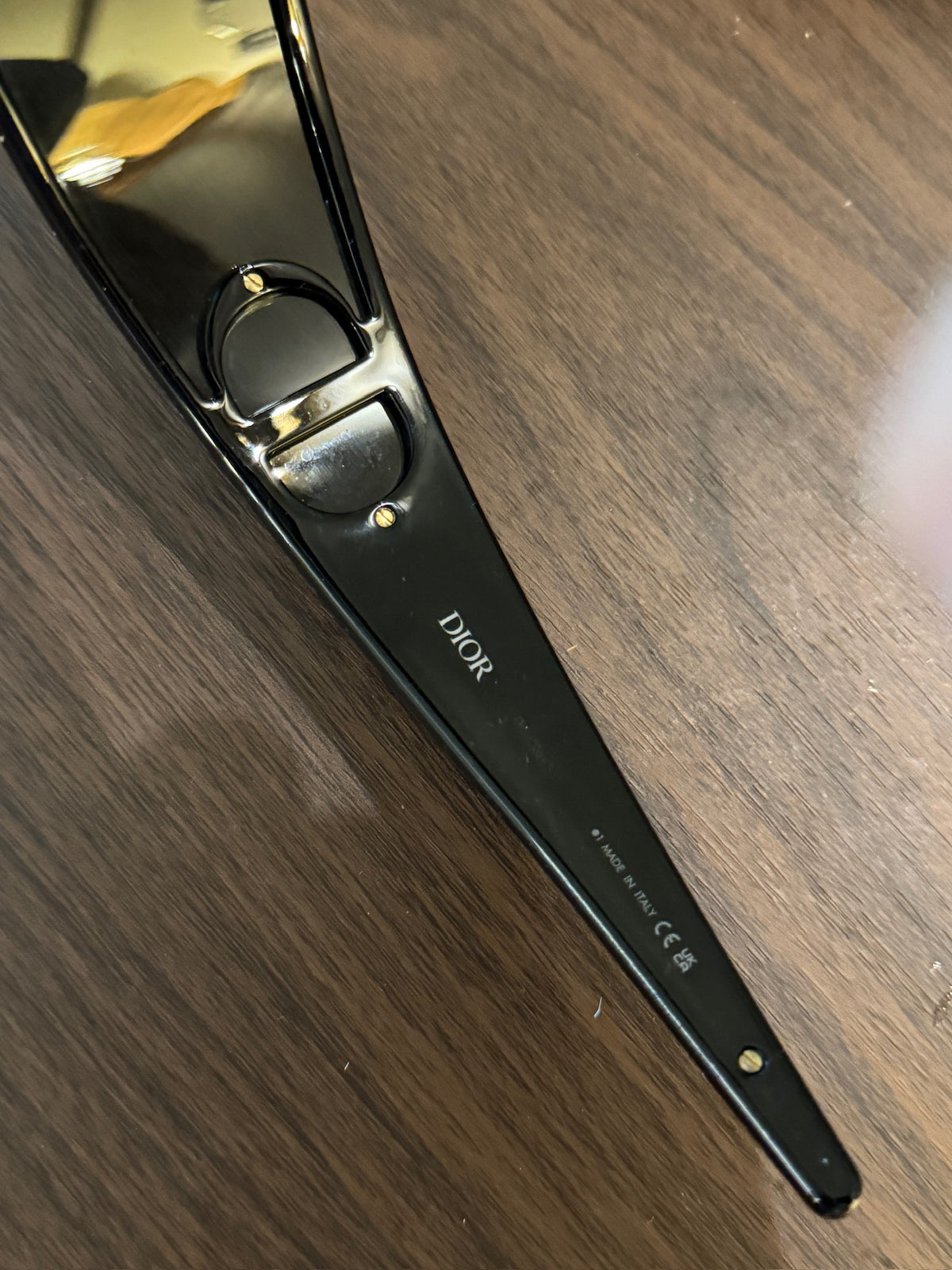 Dior Black and Gold Wide Sunglasses