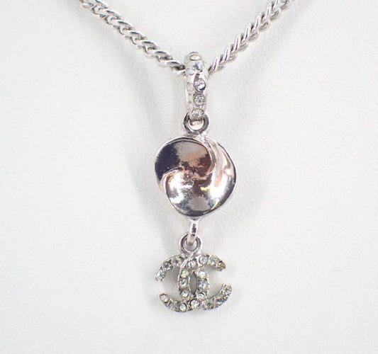 Chanel 2004 Vintage Flower Shape CC Drop Necklace