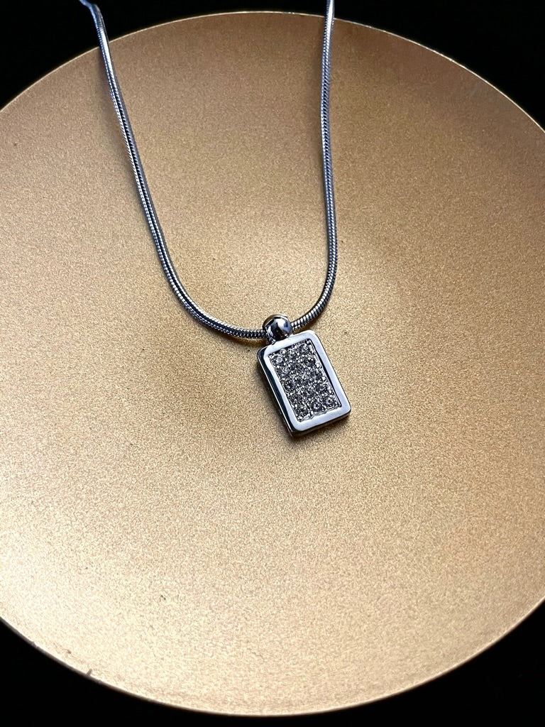 Dior Vintage Double-Sided Blue & Crystal Sports Tag Necklace