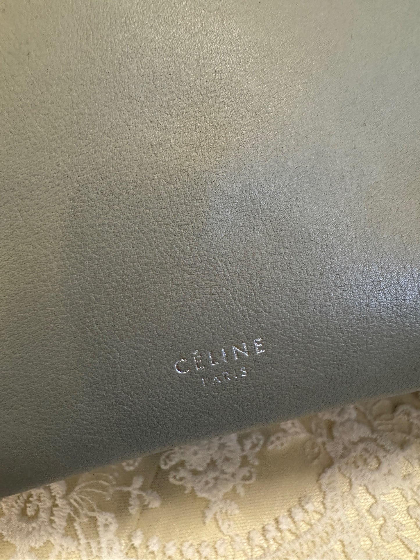 Celine Sage Green Big Bag Bucket Leather Tote