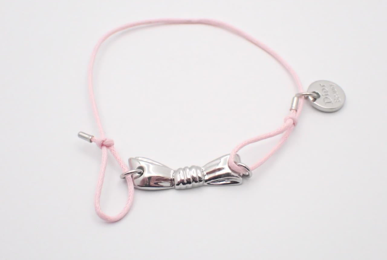 Dior Adjustable Cord Bracelet Set – Black Star & Pink Hand Charm