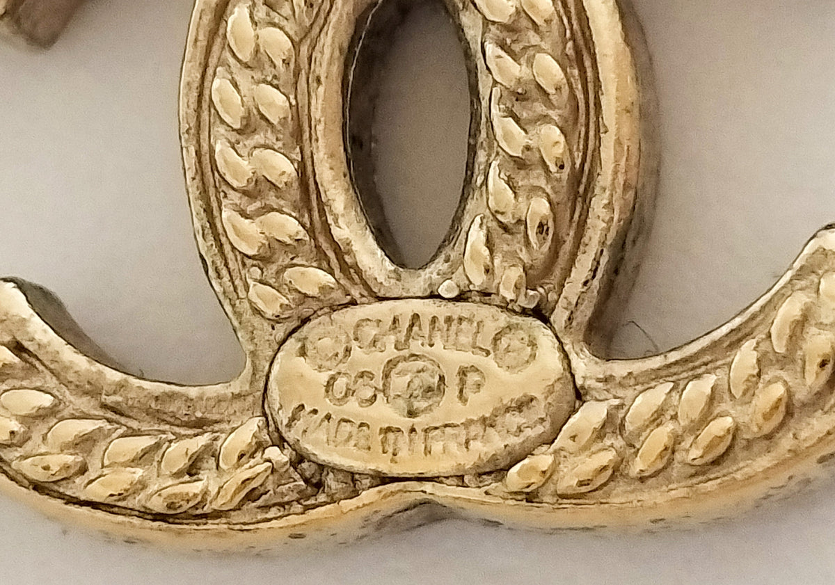 Chanel 2006 Golden Crystal CC Dangle Earrings