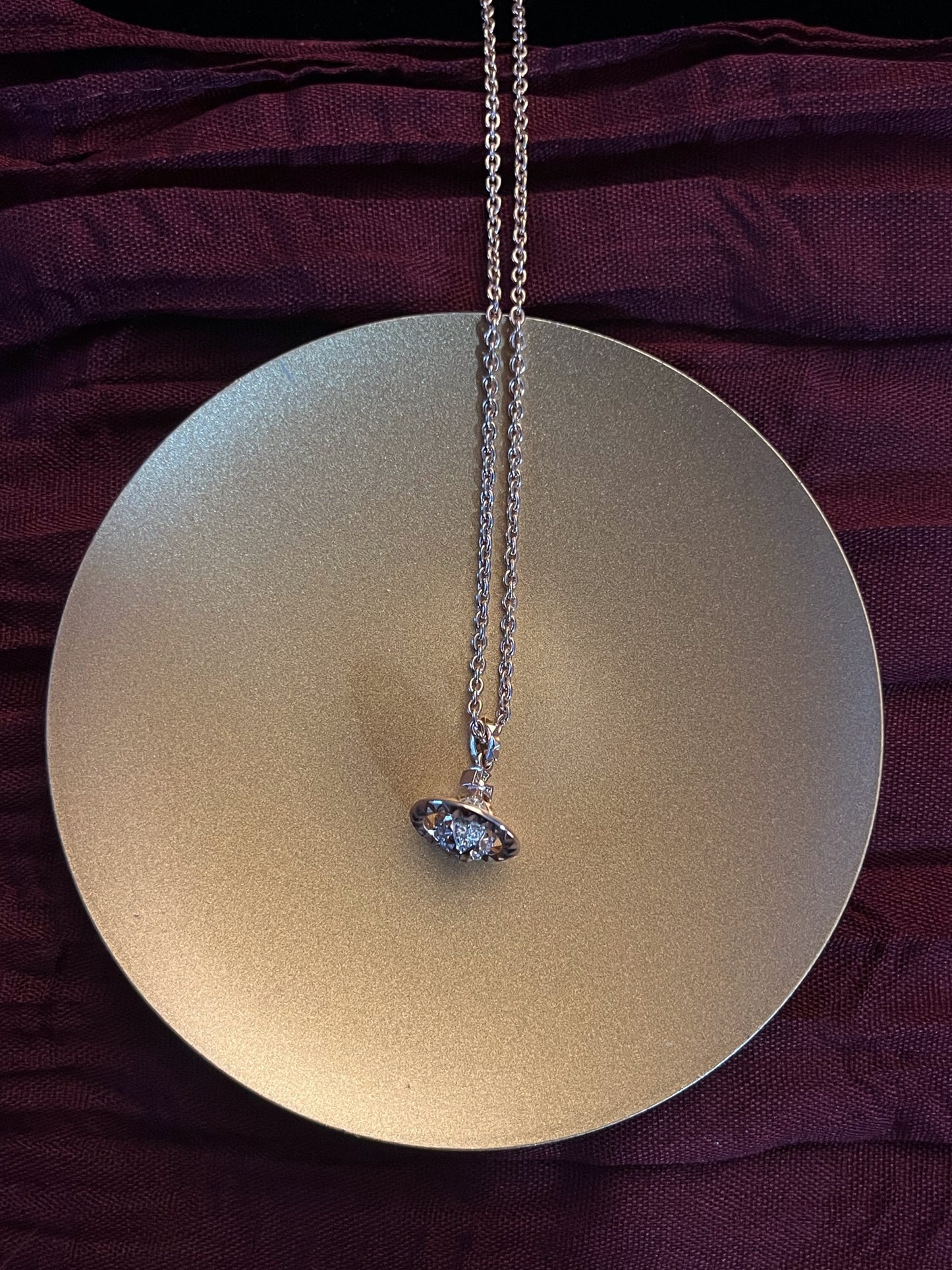 Vintage Vivienne Westwood Gold & Silver-Tone Pavé Mini Orb Necklace