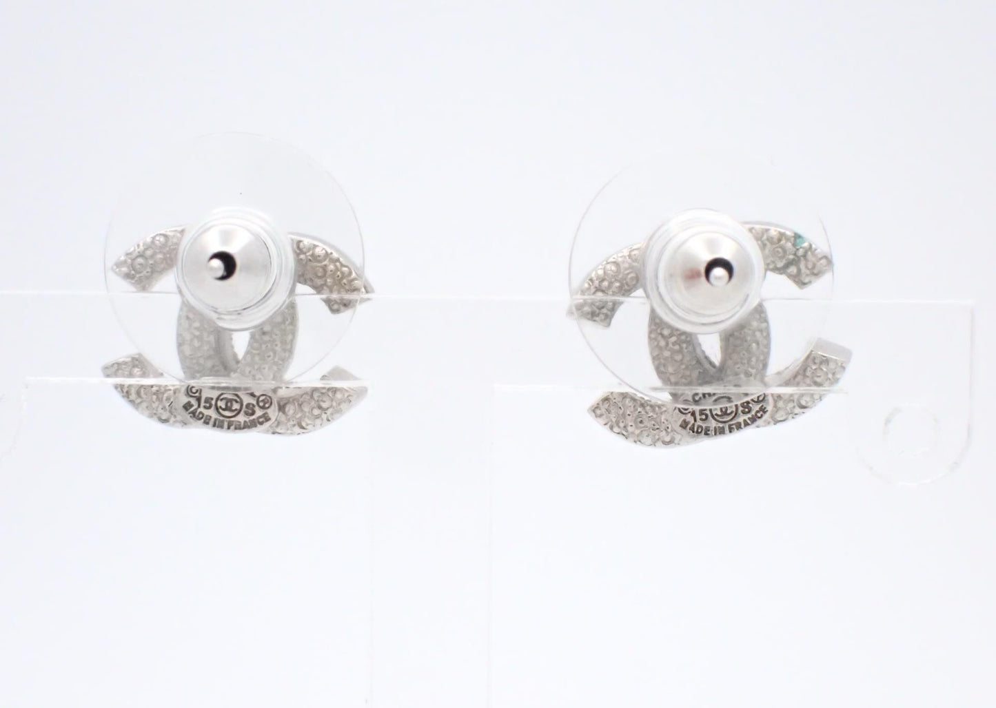 Chanel 2015 Mini Double C Crystal Stud Earrings