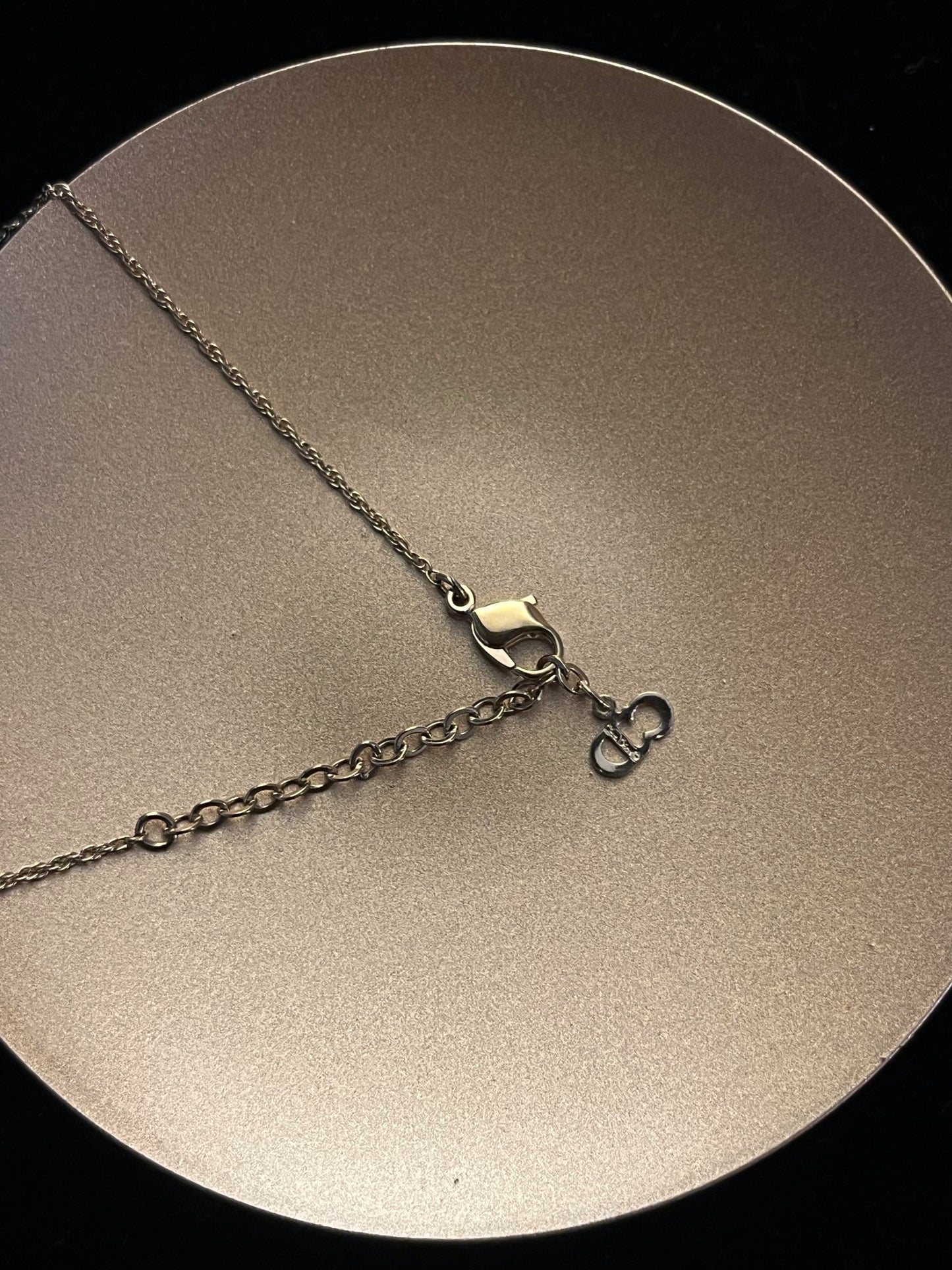 Vintage Dior Gold CD Logo Pendant Necklace