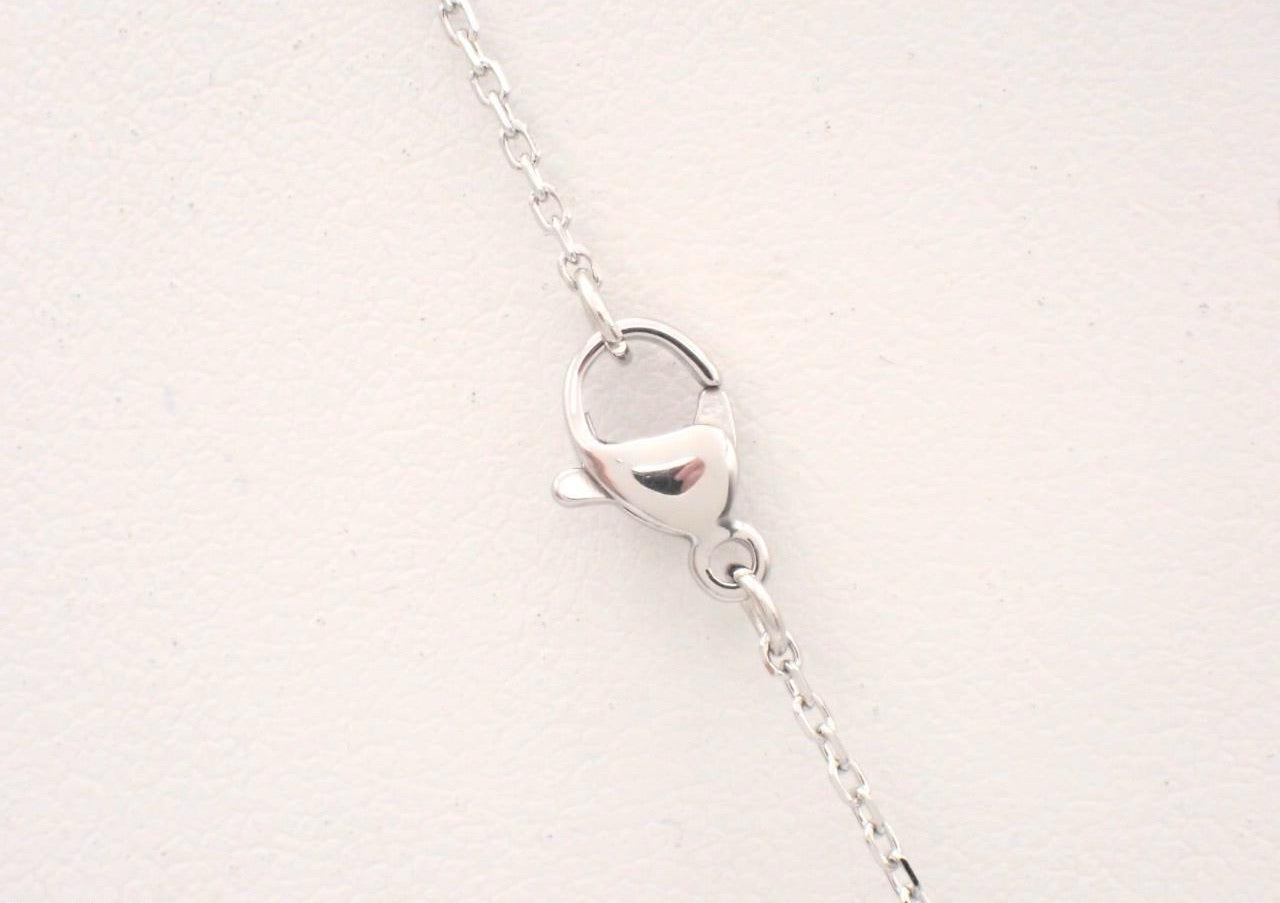 Hermès H Cube Pendant Necklace – White & Silver Tone