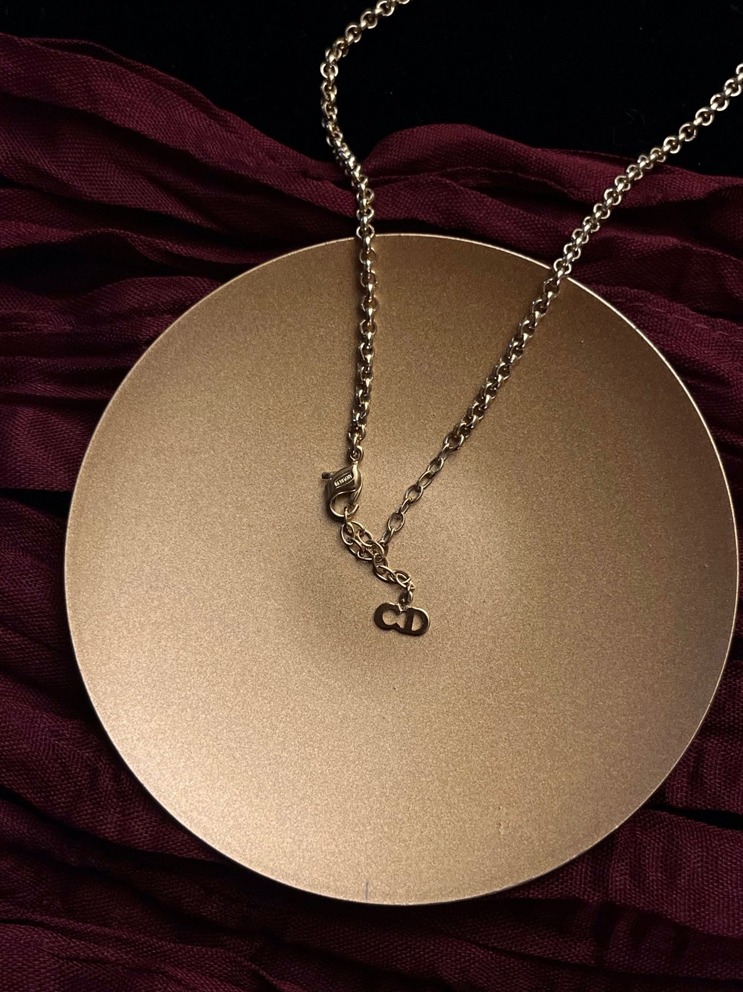 Vintage Dior Full Crystal Gold Elephant Pendant Necklace