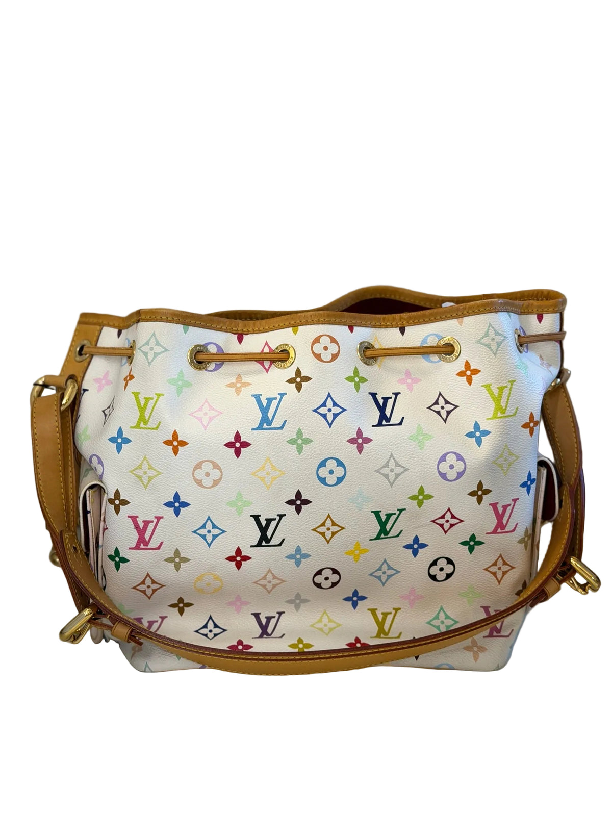 Louis Vuitton Monogram White Petit Noé Bucket Shoulder Bag