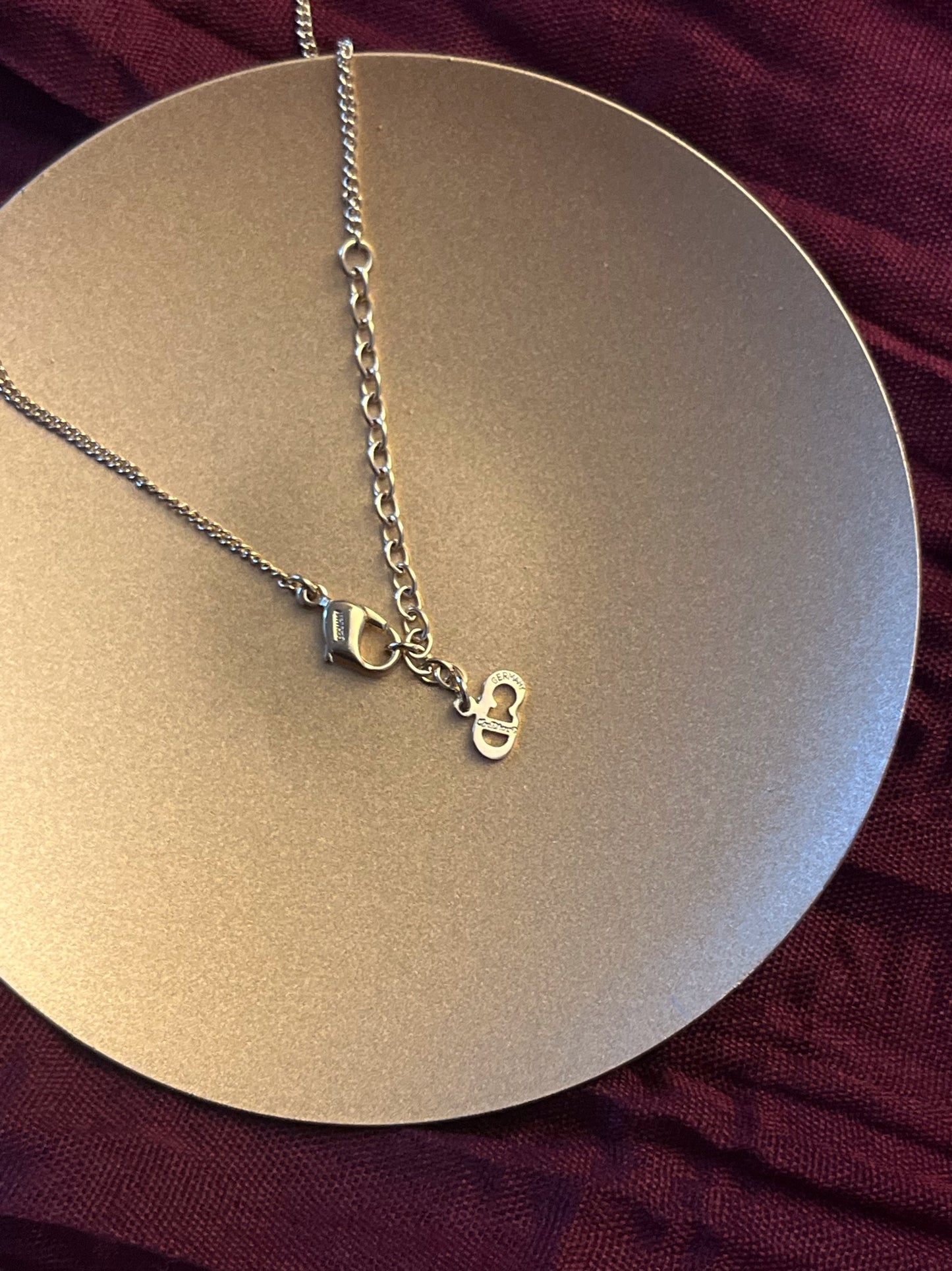 Dior Crystal Halo Logo Medallion Necklace