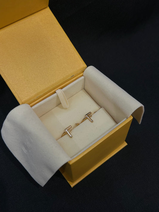 Fendi FF Gold-Tone Adjustable Ring Set