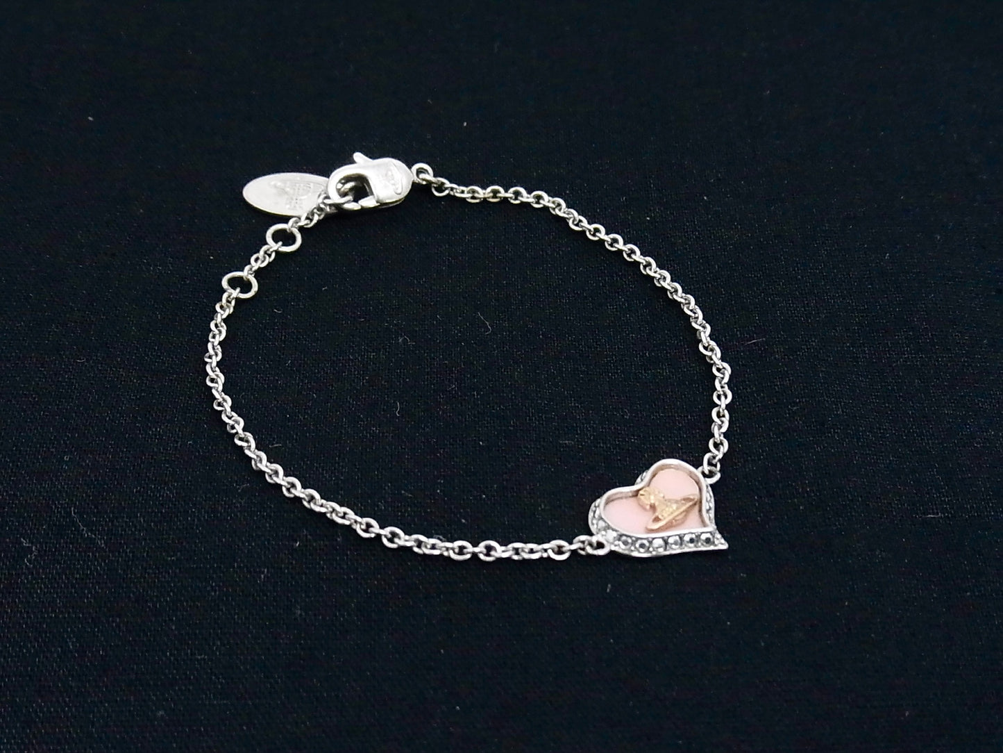 Vintage Vivienne Westwood Double-Sided Pink Heart Orb Bracelet