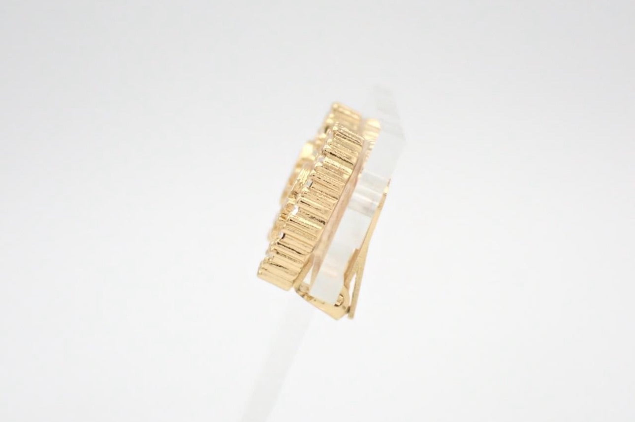 Dior Oval CD Crystal Stud Earrings – Gold Tone
