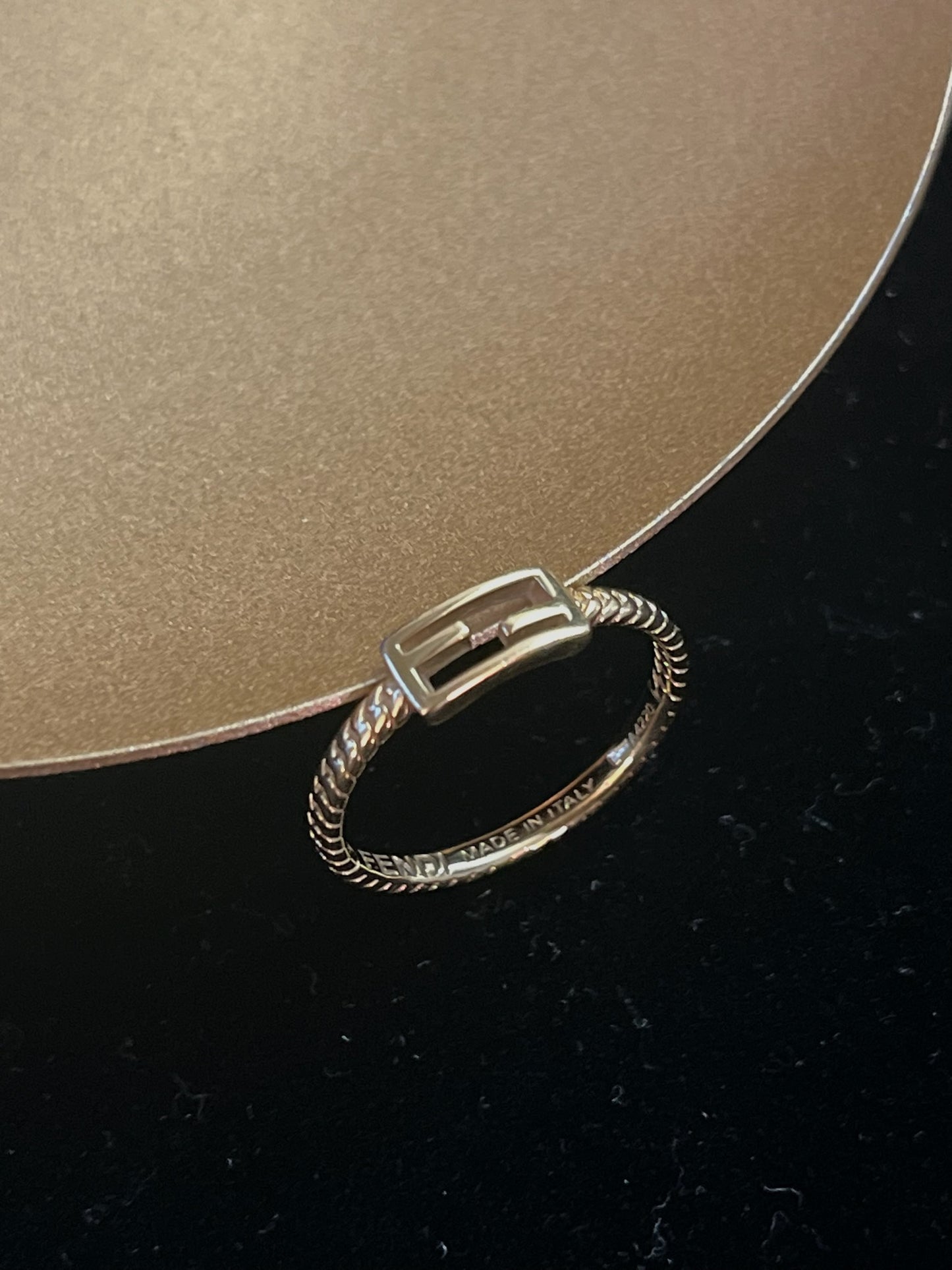 Vintage Fendi Gold Logo Ring