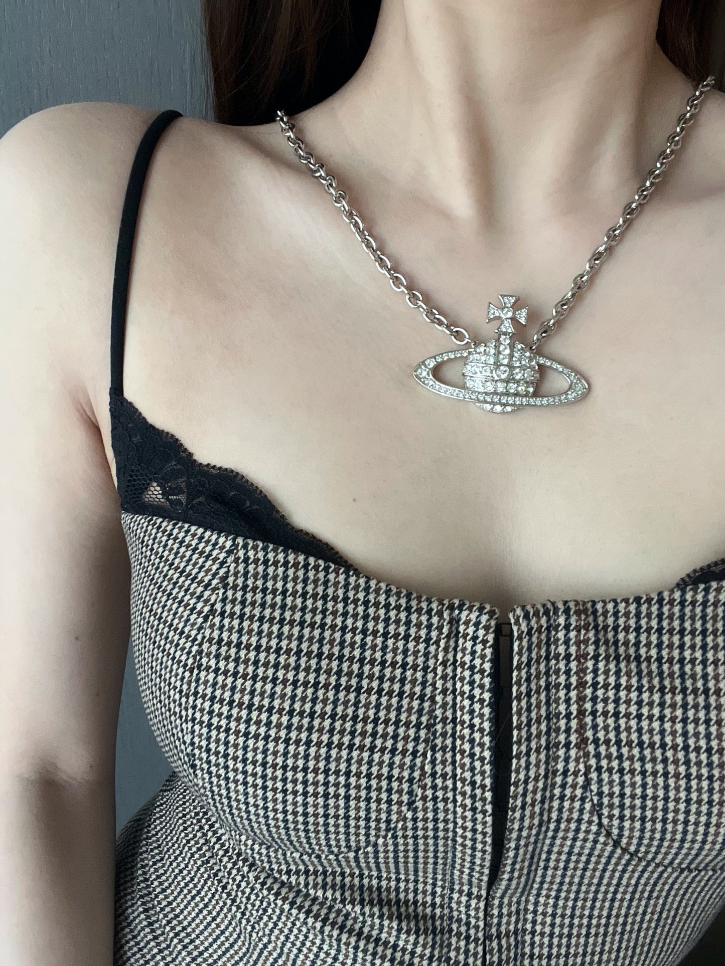 Vintage Vivienne Westwood Crystal Giant Orb Chain Choker