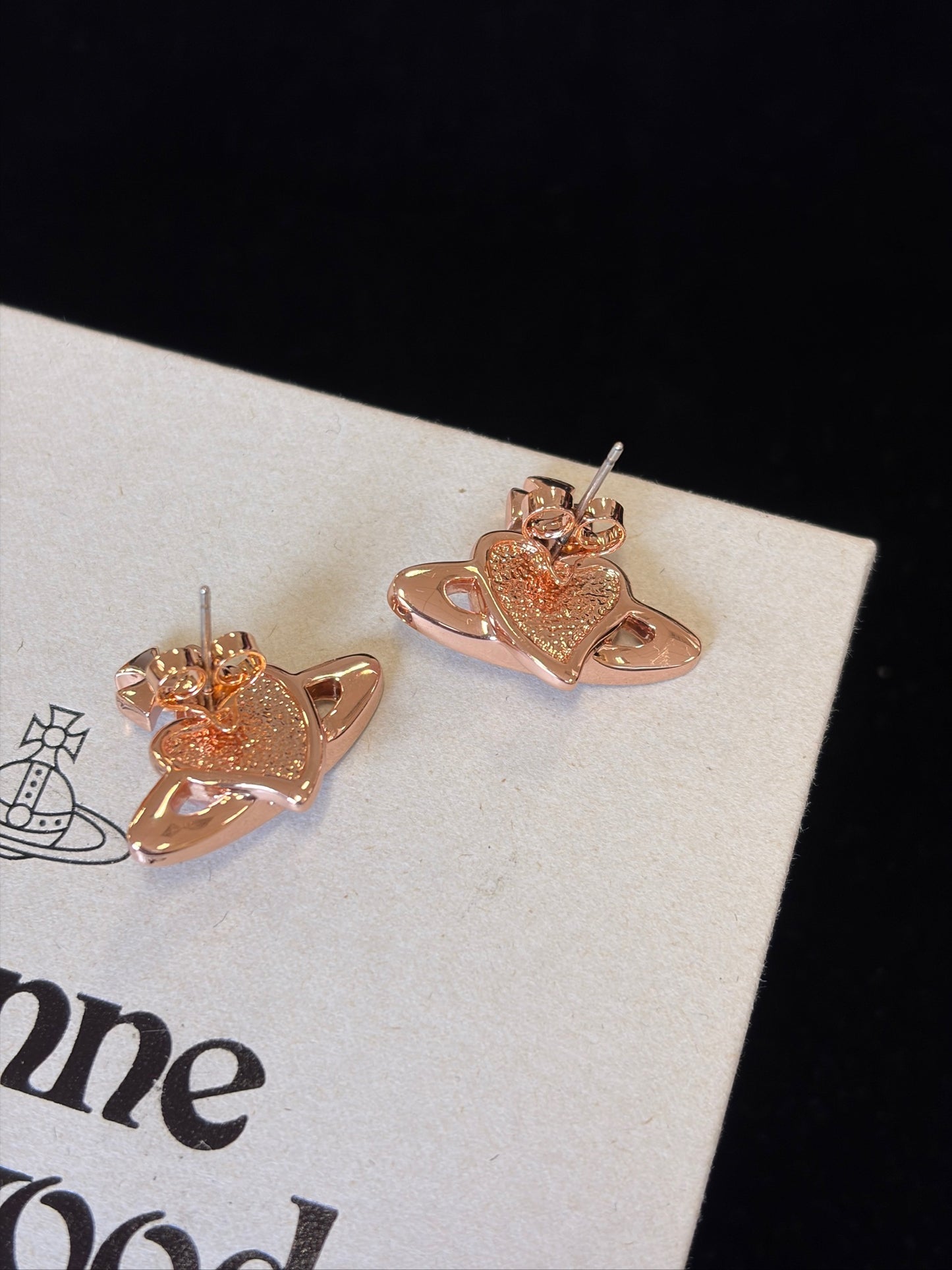 Vivienne Westwood Pink Crystal Orb Stud Earrings – Rose Gold Tone