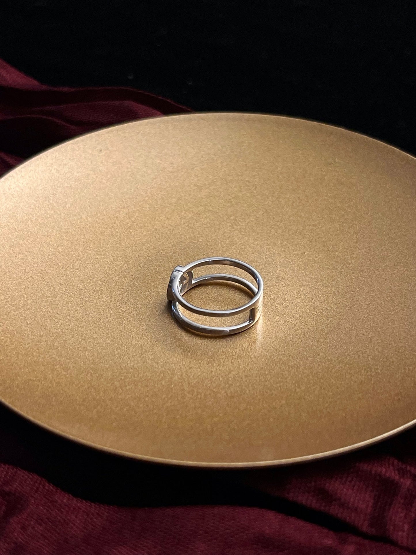 Vintage Gucci Double Band Sterling Silver Ring