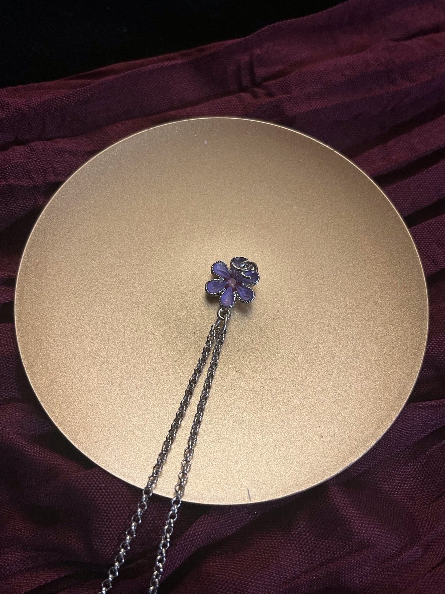 Chanel 2020 Vintage Pearl & Violet Adjustable Sweater Necklace
