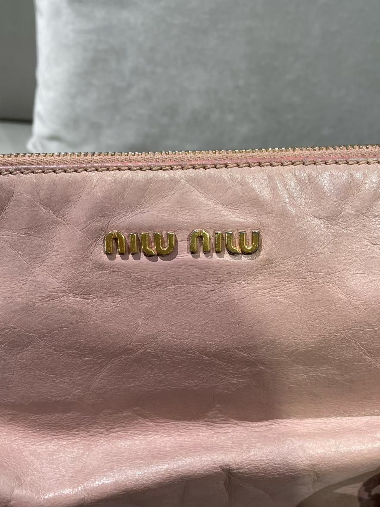 Miu Miu Vitello Lux Bow Satchel – Pink