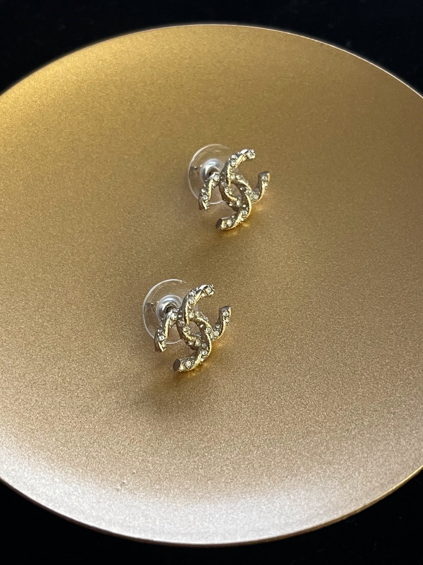 Chanel 2018 Light Gold Double-C Stud Earrings