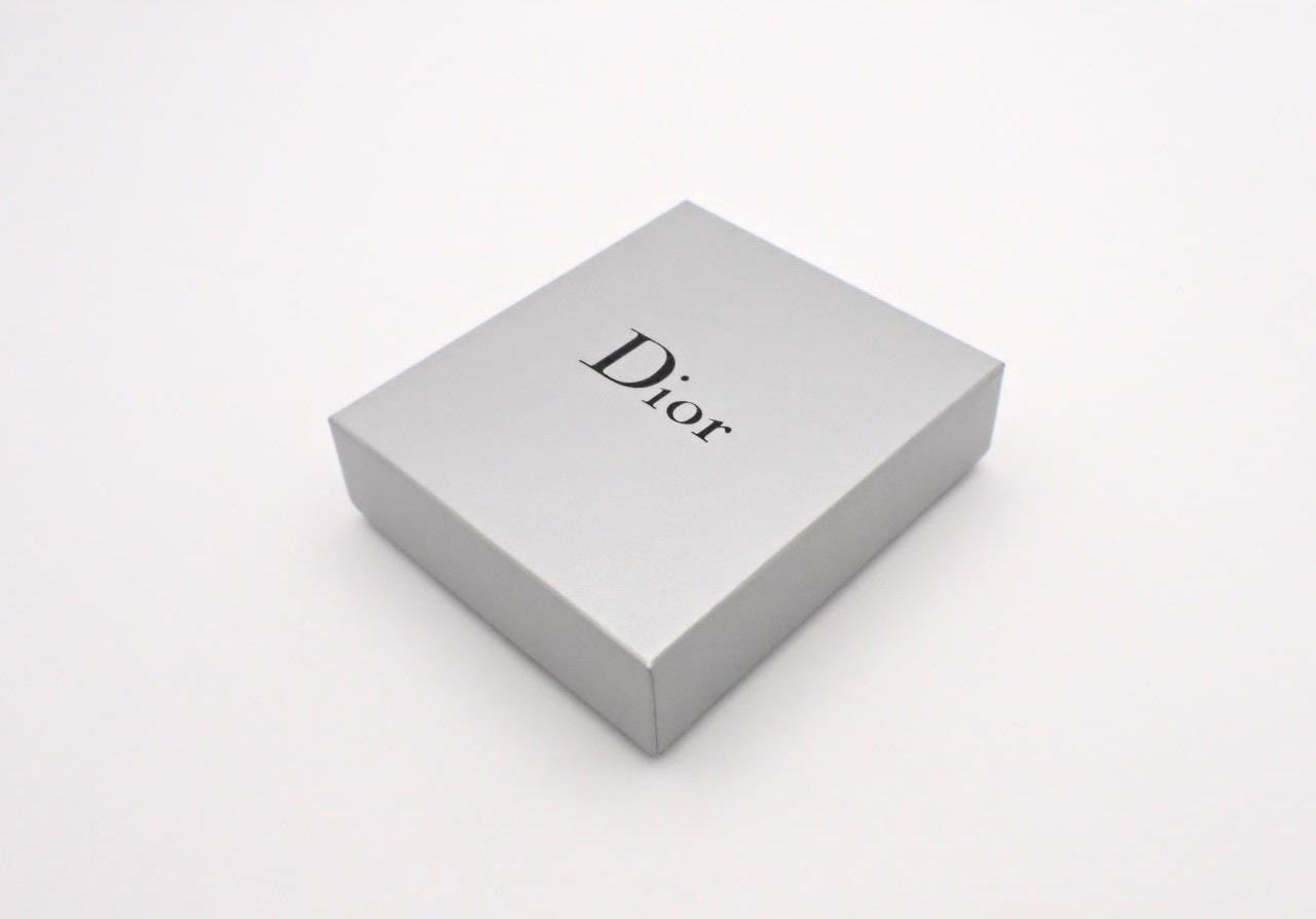 Dior Crystal Bow CD Charm Pendant Necklace