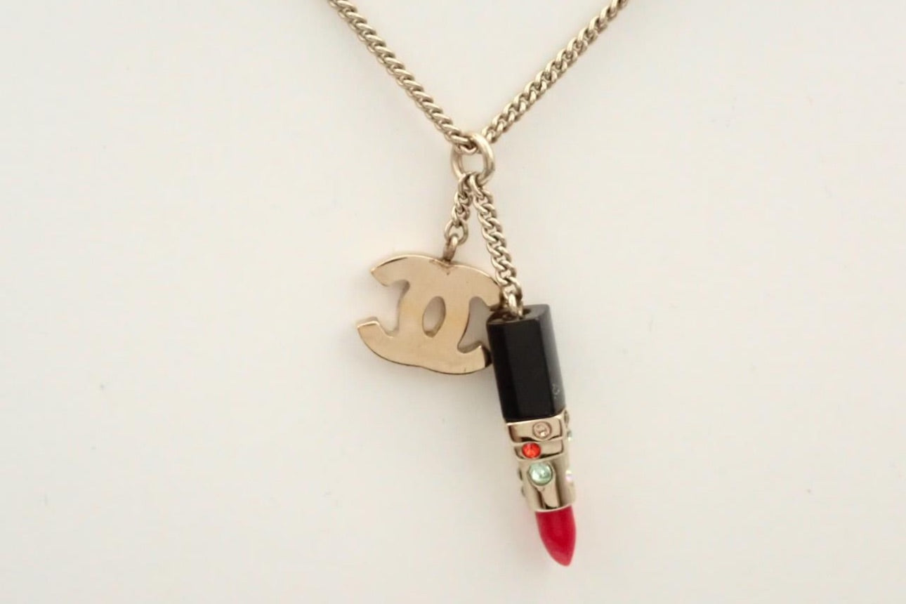 Chanel CC Lipstick Charm Pendant Necklace – Spring 2005