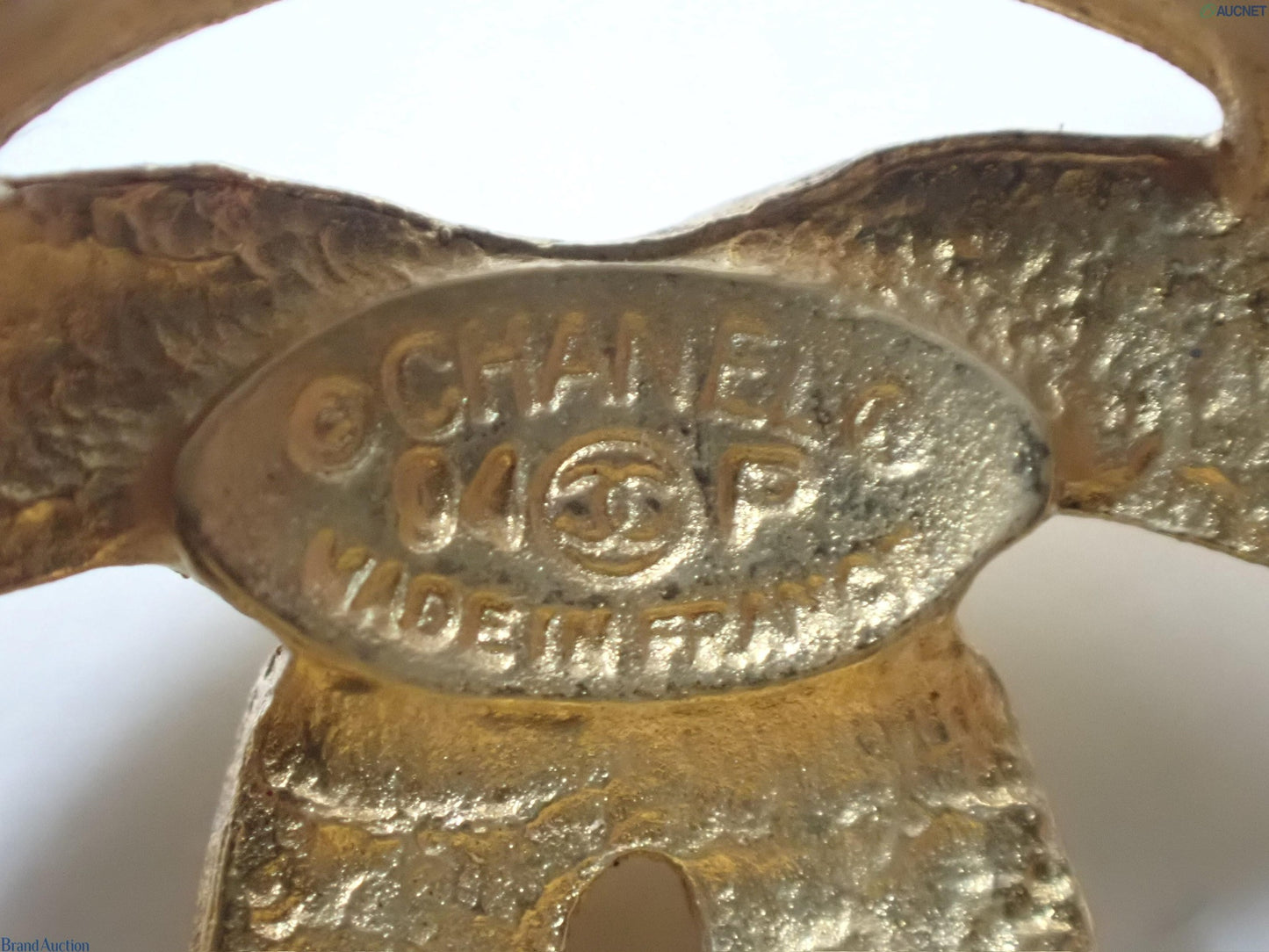 Chanel 2004 Gold-Plated Hollow CC Round Clip-On Earrings