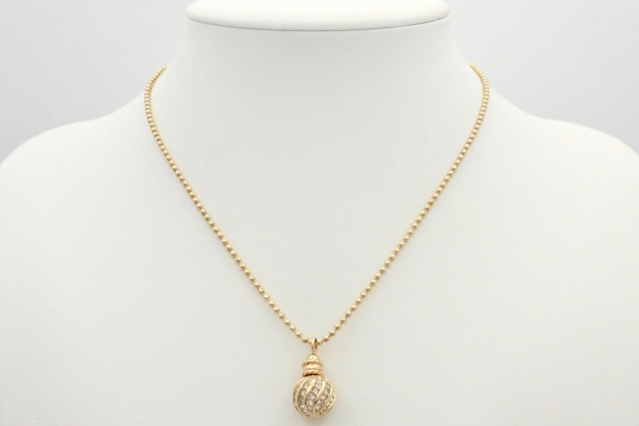Christian Dior Crystal Orb Pendant Necklace