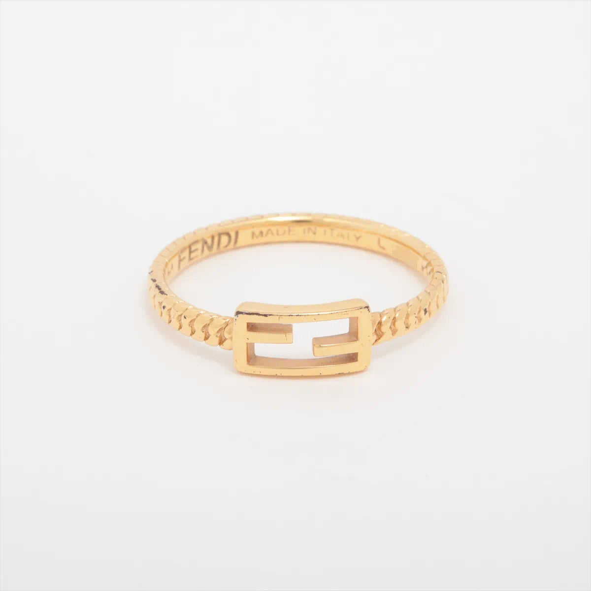 Vintage Fendi Gold Logo Ring