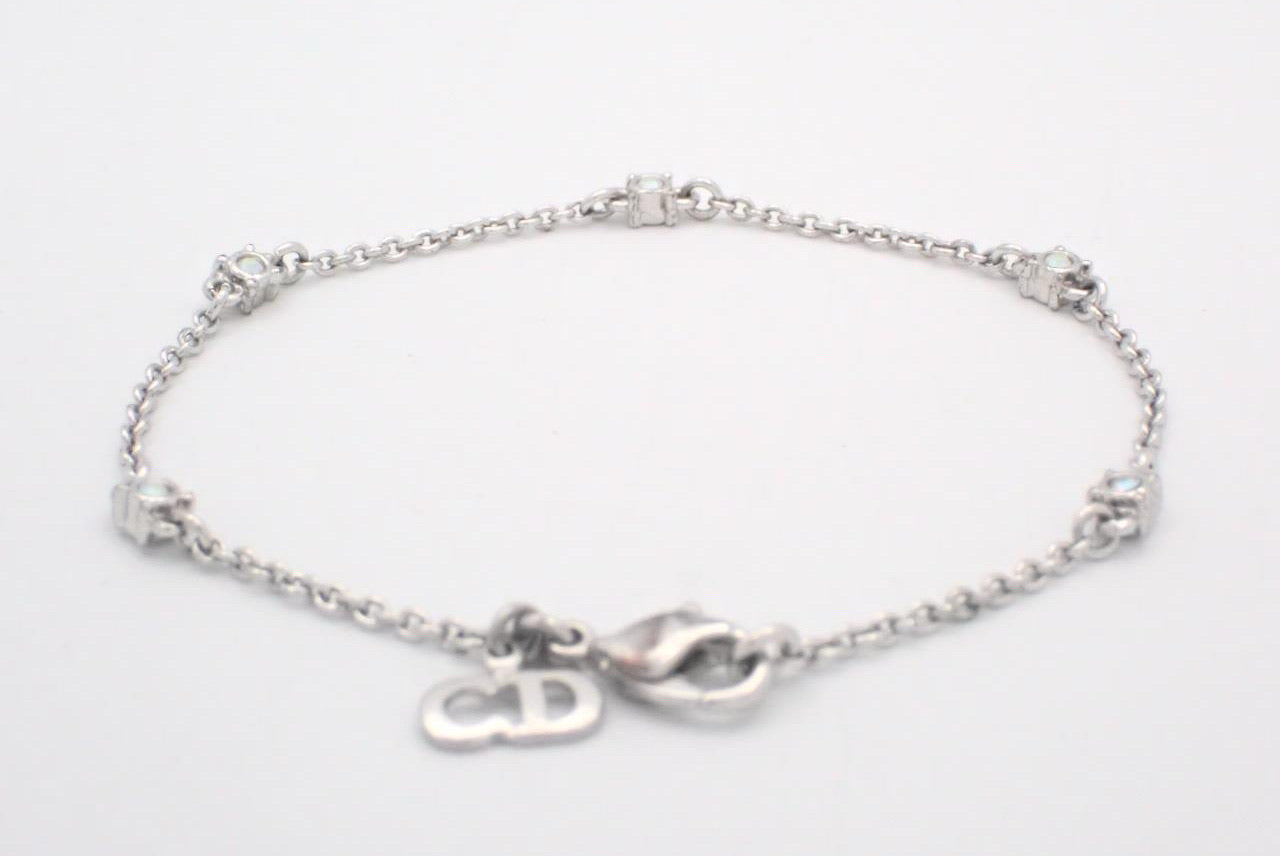 Dior Vintage Silver-Tone Multicolor Crystal Bracelet